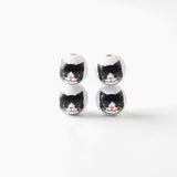 20Pcs 16mm Cat Printed Wooden Beads for DIY Crafts and Jewelry Making