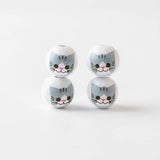 20Pcs 16mm Cat Printed Wooden Beads for DIY Crafts and Jewelry Making
