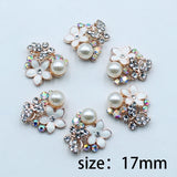 10pcs Butterfly Alloy Rhinestone Pearl Resin Rose Flower DIY Jewelry Accessories
