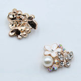 10pcs Butterfly Alloy Rhinestone Pearl Resin Rose Flower DIY Jewelry Accessories