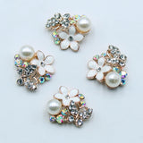 10pcs Butterfly Alloy Rhinestone Pearl Resin Rose Flower DIY Jewelry Accessories