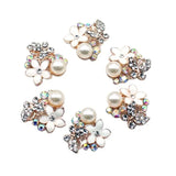 10pcs Butterfly Alloy Rhinestone Pearl Resin Rose Flower DIY Jewelry Accessories