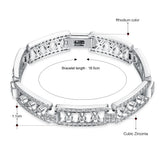 18.5cm Clear Crystal Stones Rectangle Bracelet & Bangle for Women
