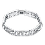 18.5cm Clear Crystal Stones Rectangle Bracelet & Bangle for Women