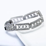 18.5cm Clear Crystal Stones Rectangle Bracelet & Bangle for Women