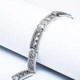 18.5cm Clear Crystal Stones Rectangle Bracelet & Bangle for Women