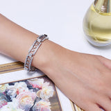 18.5cm Clear Crystal Stones Rectangle Bracelet & Bangle for Women