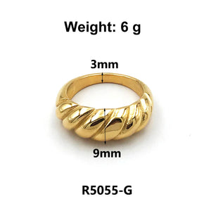 18K Stainless Steel Water Drop Chain Ring Wedding Party Jewelry Gift