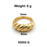 18K Stainless Steel Water Drop Chain Ring Wedding Party Jewelry Gift