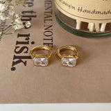 18K 925 Silver Zircon Huggie Earrings