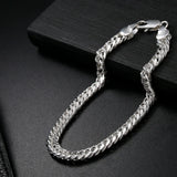 18K Plated 6MM Chain 925 Silver Bracelet