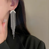 18K Plated 925 Silver Bead Chain Tassel Earrings