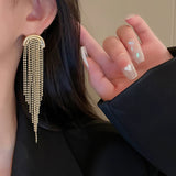 18K Plated 925 Silver Bead Chain Tassel Earrings