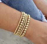 18K Plated Beaded Bracelets for Women Charm Link Chain Statement Bracelets