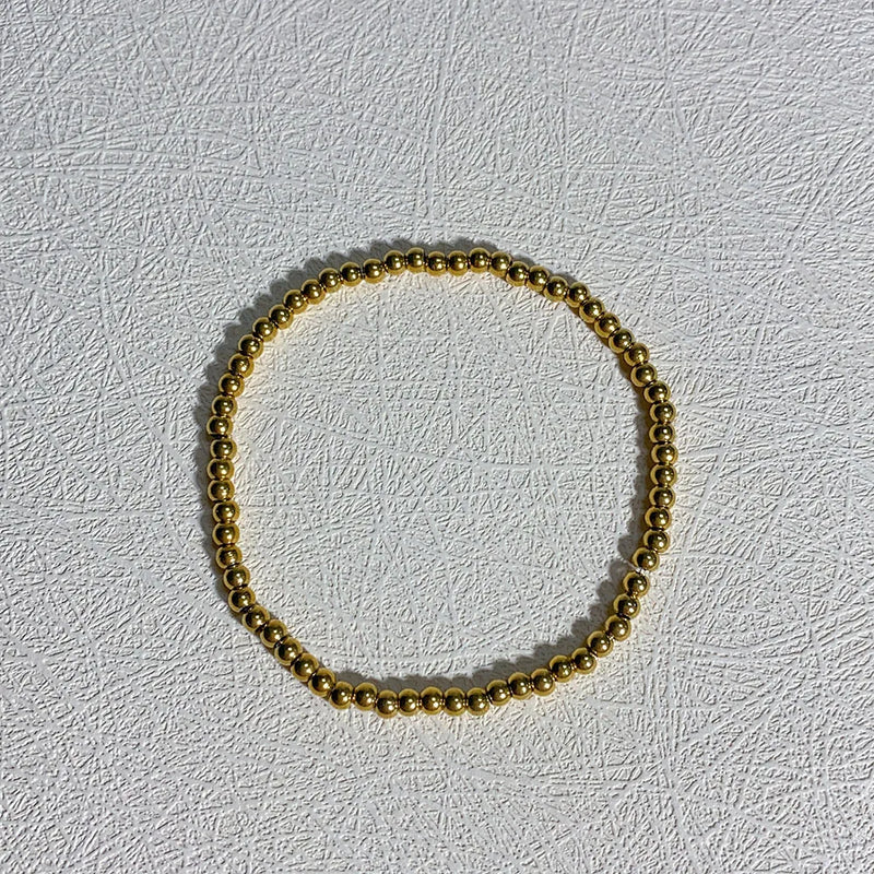 18K Plated Beaded Bracelets for Women Charm Link Chain Statement Bracelets