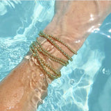 18K Plated Beaded Bracelets for Women Charm Link Chain Statement Bracelets