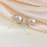 18K Plated Aurora Pearl Earrings For Women Girl Stud Earring