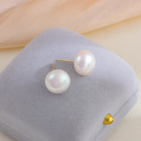 18K Plated Aurora Pearl Earrings For Women Girl Stud Earring