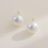 18K Plated Aurora Pearl Earrings For Women Girl Stud Earring