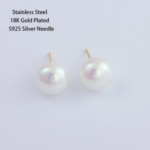 18K Plated Aurora Pearl Earrings For Women Girl Stud Earring