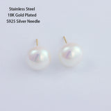 18K Plated Aurora Pearl Earrings For Women Girl Stud Earring