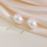 18K Plated Aurora Pearl Earrings For Women Girl Stud Earring