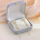 18K Plated Tassel Crystal Earrings For Women Drop Earring Party Jewelry