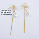 18K Plated Tassel Crystal Earrings For Women Drop Earring Party Jewelry