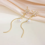 18K Plated Tassel Crystal Earrings For Women Drop Earring Party Jewelry