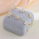 18K Plated Tassel Crystal Earrings Bowknot Drop Party Jewelry