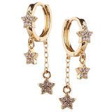 18K Plated Tassels Hoop Earrings Star Moon Animal Drop Earring For Women