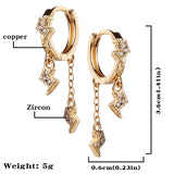 18K Plated Tassels Hoop Earrings Star Moon Animal Drop Earring For Women