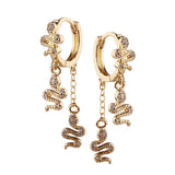 18K Plated Tassels Hoop Earrings Star Moon Animal Drop Earring For Women