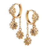 18K Plated Tassels Hoop Earrings Star Moon Animal Drop Earring For Women
