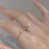18K Plated Zircon Heart Opening Ring Set - Personalized Style Jewelry Gift