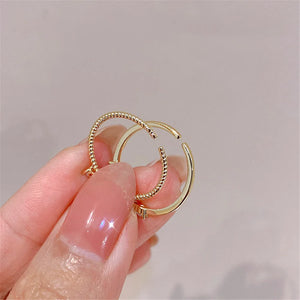 18K Plated Zircon Heart Opening Ring Set - Personalized Style Jewelry Gift