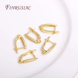 18K Zircon Earring Clasps for DIY Jewelry
