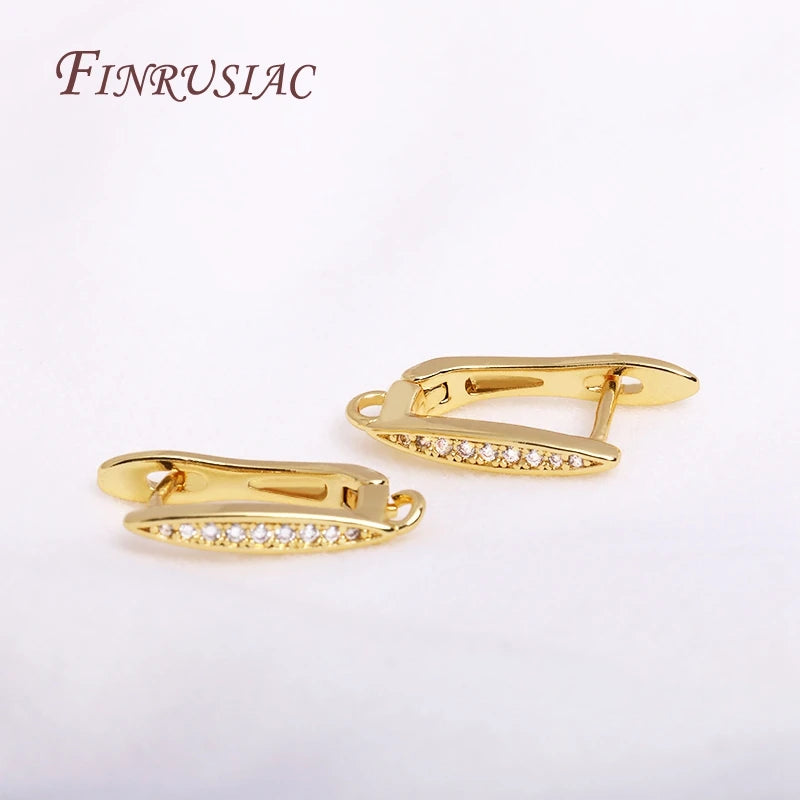 18K Zircon Earring Clasps for DIY Jewelry