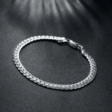 18K 925 Silver Bracelets 5MM Chain Wedding Party Jewelry