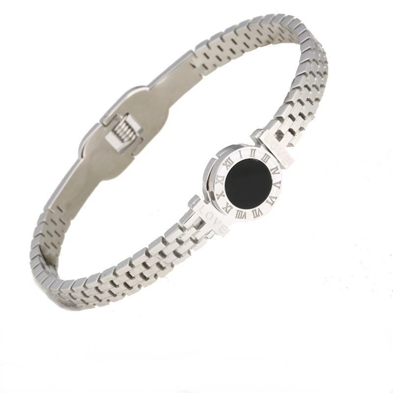 18K Titanium Steel Roman Watch Bracelet - Cold Wind Niche Sense