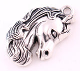 10pcs Antique Silver Plated Horse Head Animal Pendants