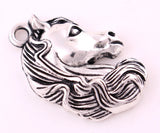 10pcs Antique Silver Plated Horse Head Animal Pendants