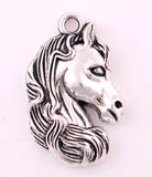 10pcs Antique Silver Plated Horse Head Animal Pendants
