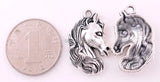 10pcs Antique Silver Plated Horse Head Animal Pendants