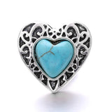 18mm Natural Stone Metal Snaps Snap Button Jewelry Set