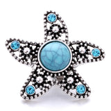 18mm Natural Stone Metal Snaps Snap Button Jewelry Set