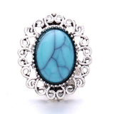 18mm Natural Stone Metal Snaps Snap Button Jewelry Set