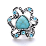 18mm Natural Stone Metal Snaps Snap Button Jewelry Set