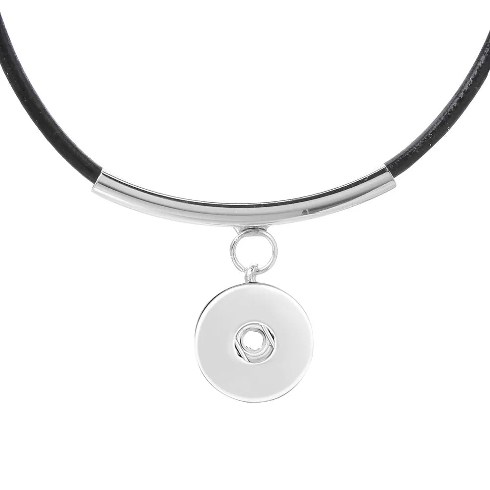 18mm Vintage Crystal Necklace for Women Hyperbole Big Snap Pendant