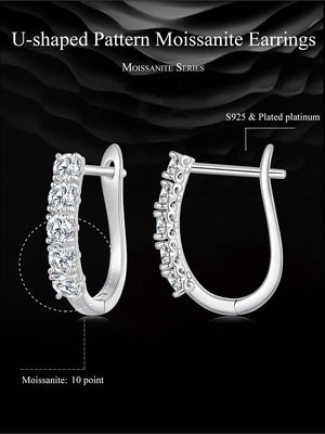 1CT Kramosan Stone Stud Women's Diamond Earrings S925 Silver Jewelry